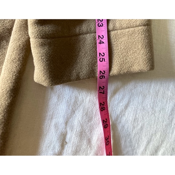 Mens hooded wool overcoat J Crew, concealed front zipper snaps 2 front pockets - Picture 10 of 11